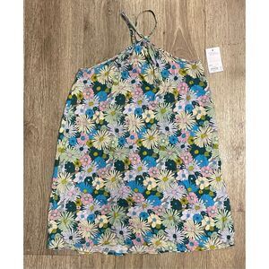 SO Goods For Life XS Halter Floral Dress Blue Green XS New